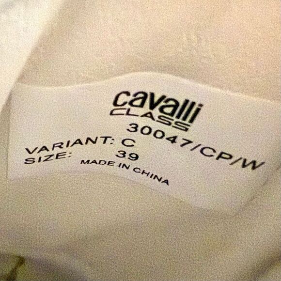 NWT Roberto Cavalli “Cavalli Class” logo hardware white low top sneaker Size 39 - Picture 11 of 16